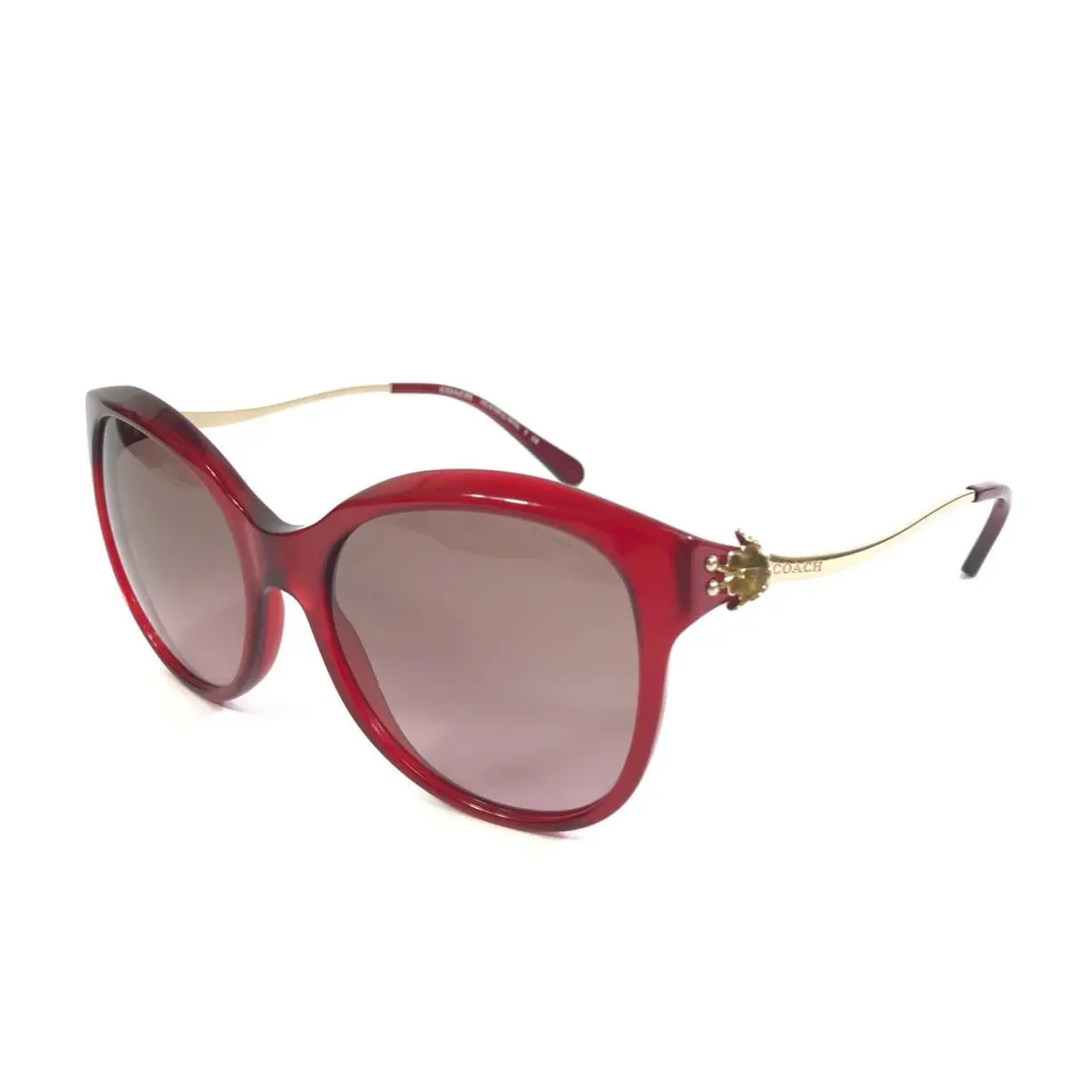 Sunglasses HC8189 L1610 541914 Burgundy/light Gold Frames with Red Lenses by Coach