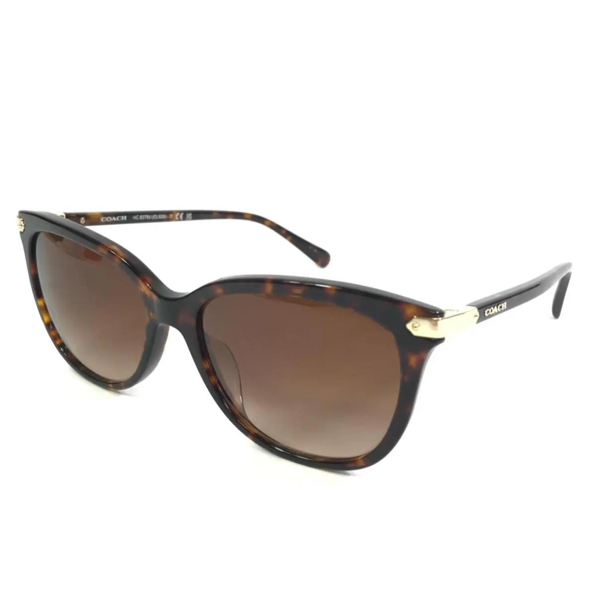 Sunglasses HC8378U CL926 512074 Dark Tortoise Frames Brown Gradient Lenses by Coach