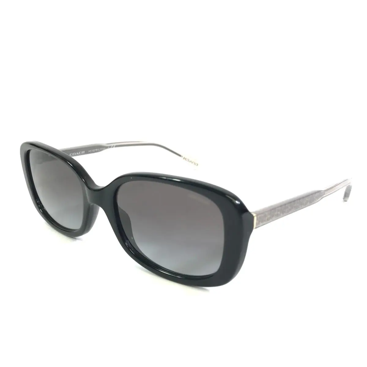 Sunglasses HC 8278 L1114 50028G Shiny Black Frames w/ Gradient Gray Lenses by Coach