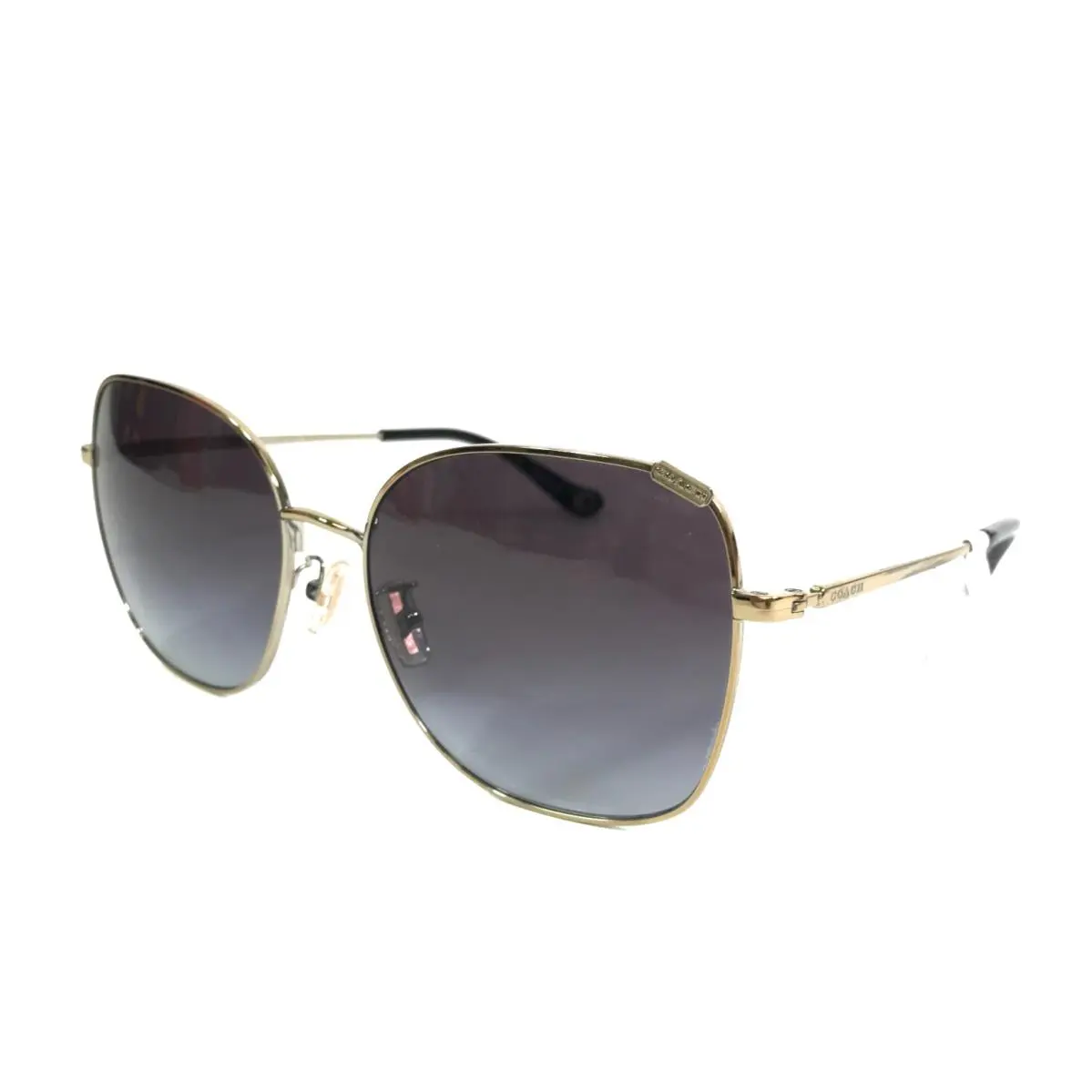 Sunglasses HC 7133 C7997 90058G Shiny Light Gold Frames with Gray Lenses by Coach