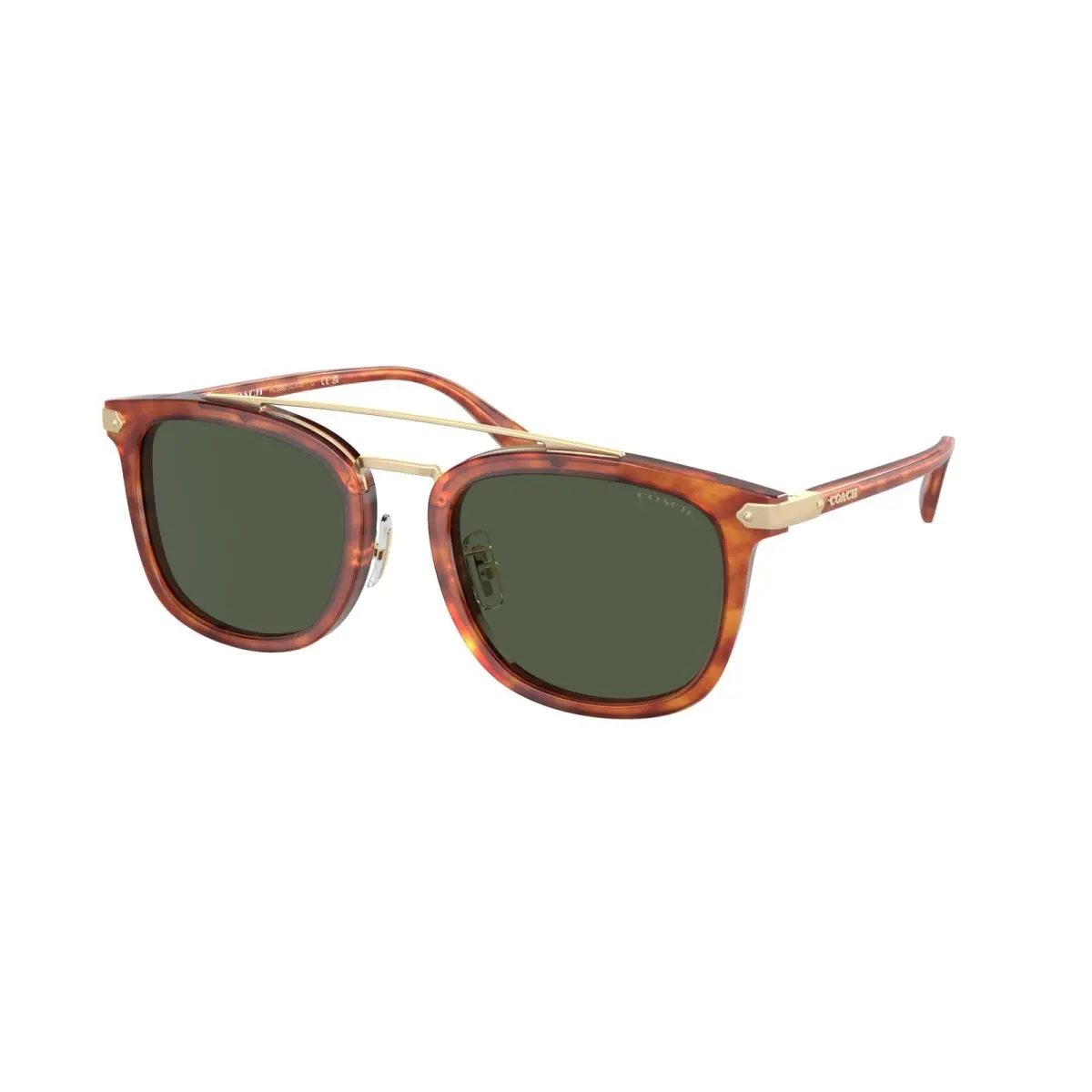 HC 8382 Cl913 Caramel Tortoise Army Gr 577482 Size 53 Sunglasses by Coach