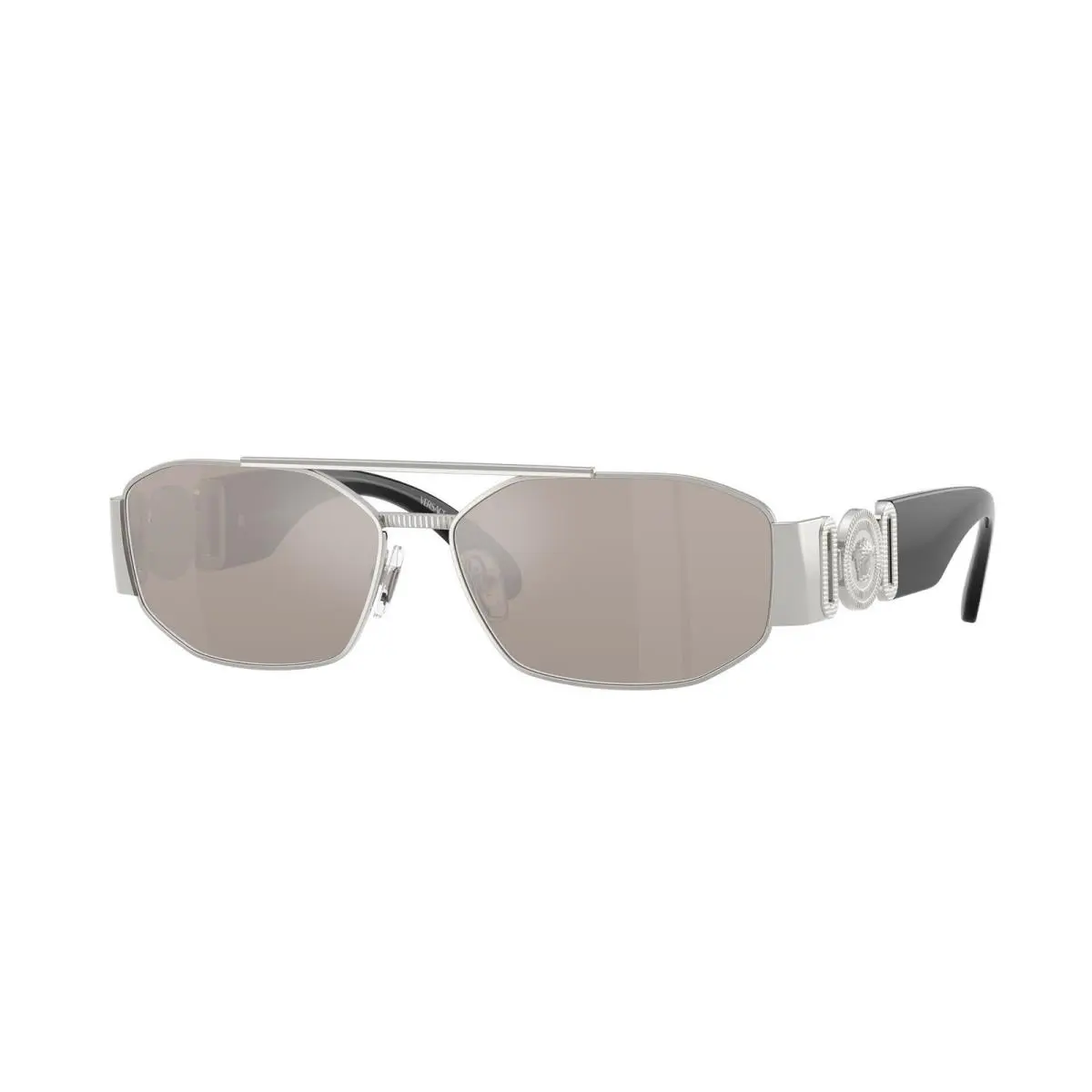 VE 2287 Silver / Clear Mirror Real Platinum 1000AP Size 58 Sunglasses by Versace