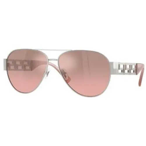 VE 2289 Silver / Pink Mirror Gradient 10017E Size 61 Sunglasses by Versace
