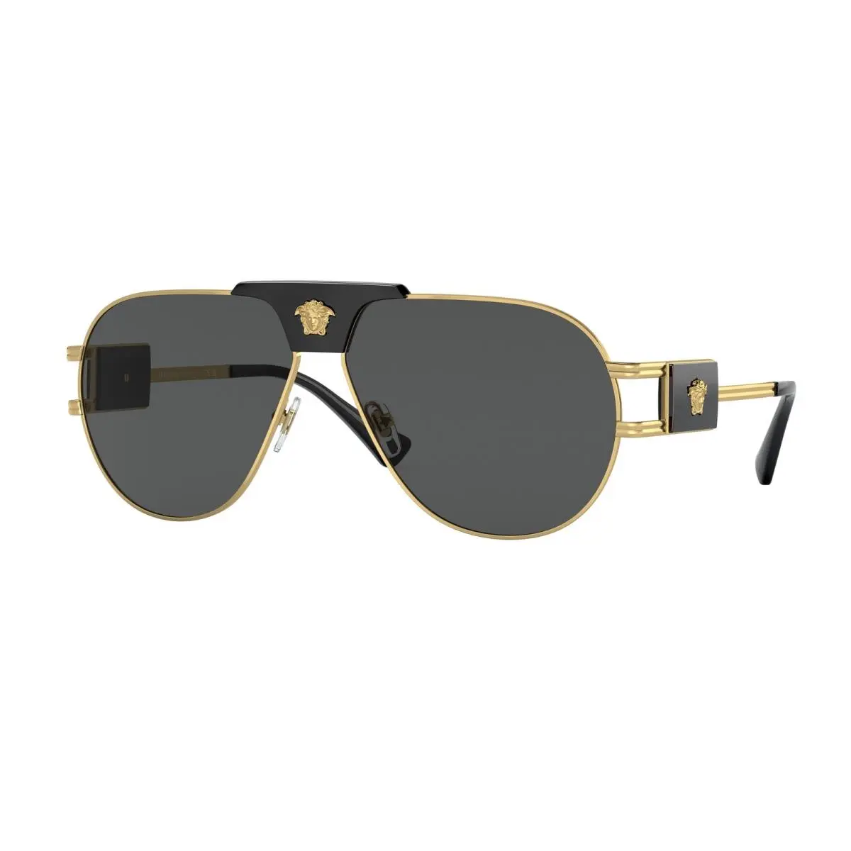 VE 2252 Gold Dark Grey 100287 Size 63 Sunglasses by Versace