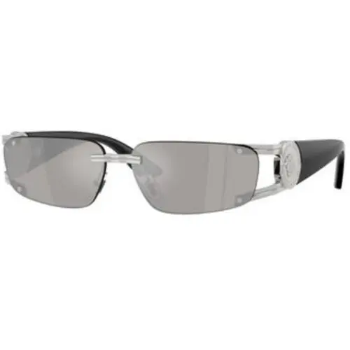 VE 2291 Silver / Light Grey Mirror 10016G Size 59 Sunglasses by Versace