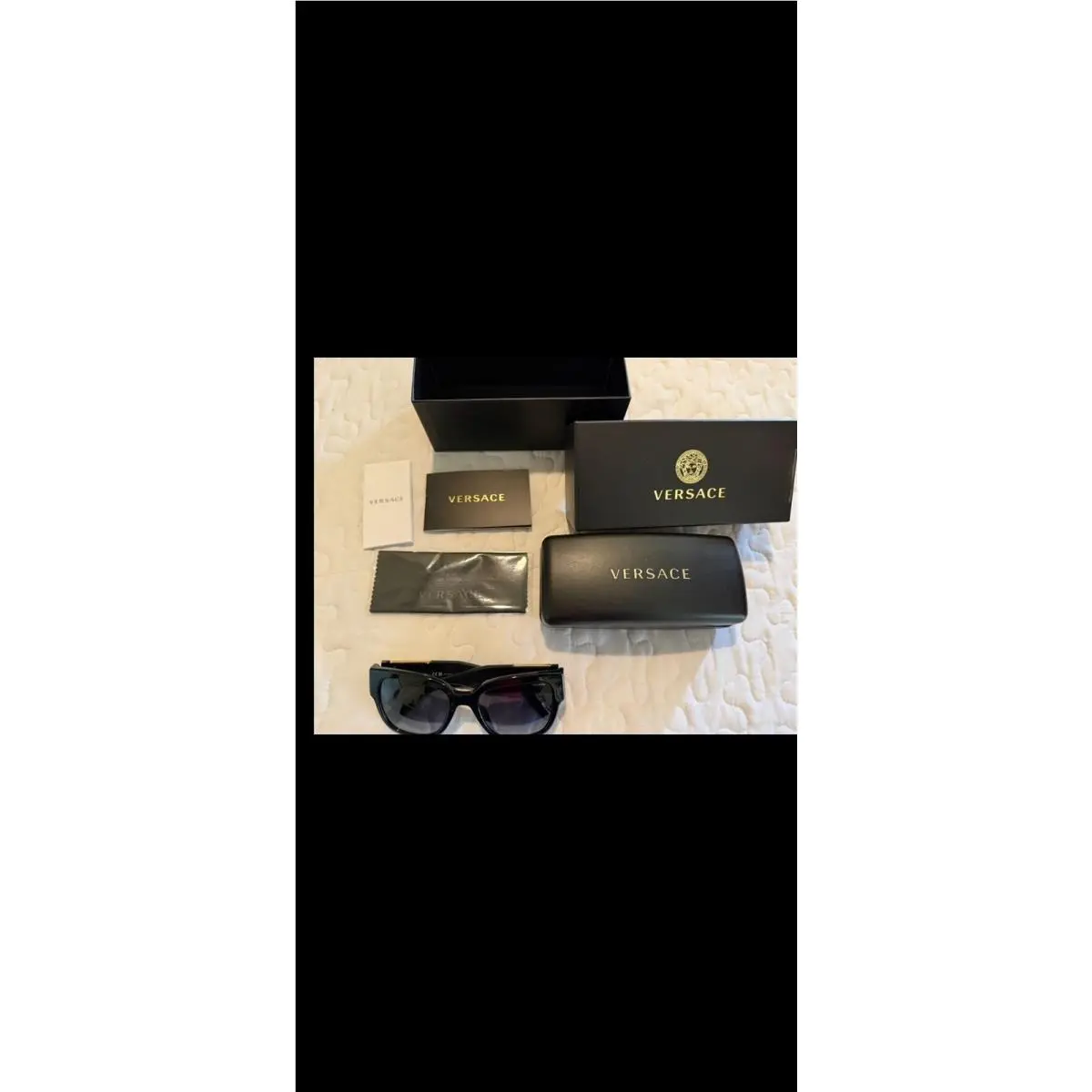Mod 4437 U Size 5420 Black Polarized Sunglasses by Versace