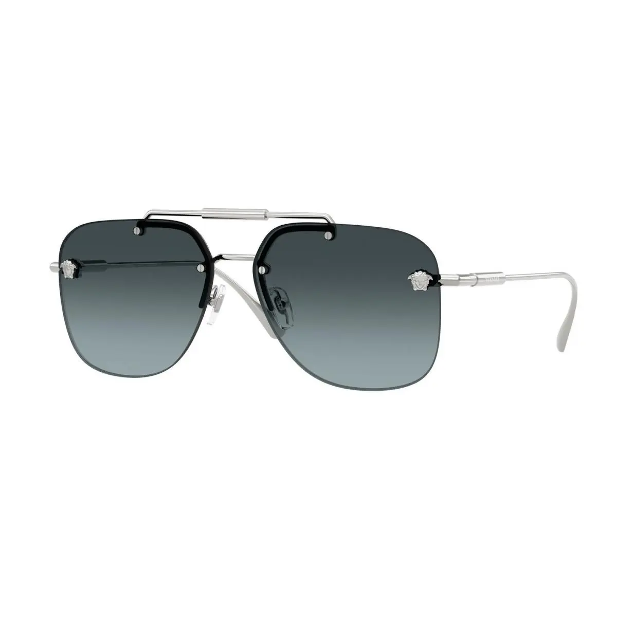 VE 2296 Silver / Blue Gradient Grey 1000V1 Size 60 Sunglasses by Versace