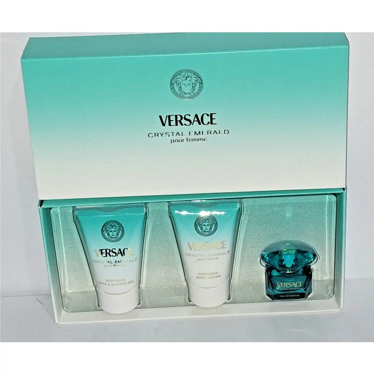 Versace Crystal Emerald 3-pc Gift Set Perfume Lotion Shower Gel