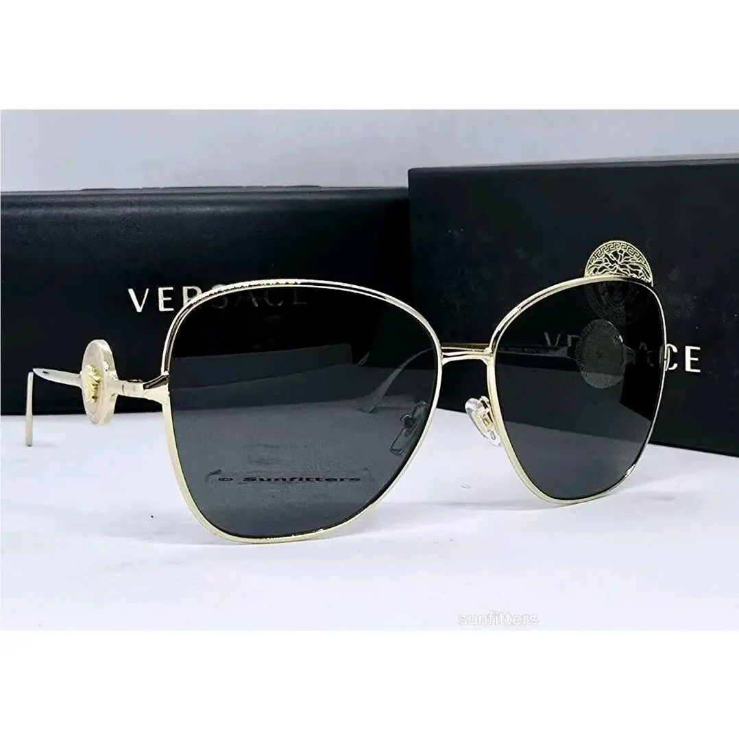 Gold/dark Grey VE2256 100287 60 Sunglasses by Versace