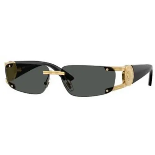 VE 2291 Gold / Dark Grey Polyamide Standard 100287 Size 59 Sunglasses by Versace
