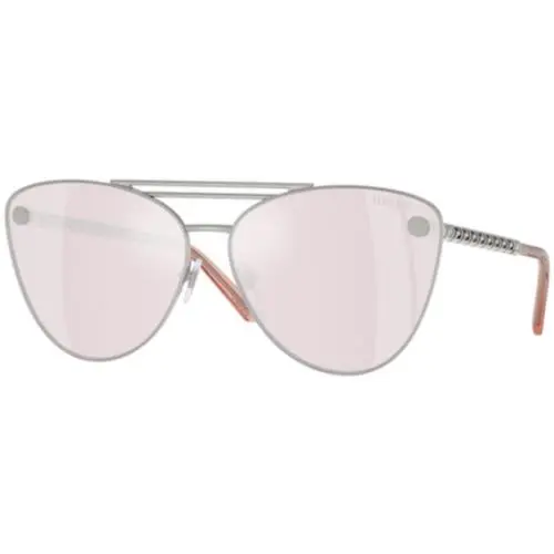 VE 2267 Silver Pink Mirror White 10007V Size 64 Sunglasses by Versace