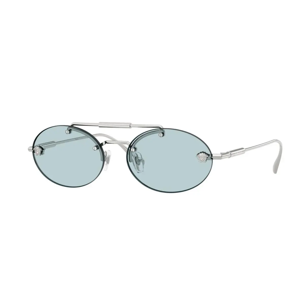 VE 2295 Silver / Light Blue Polyamide Standard 1000/1 Size 56 Sunglasses by Versace