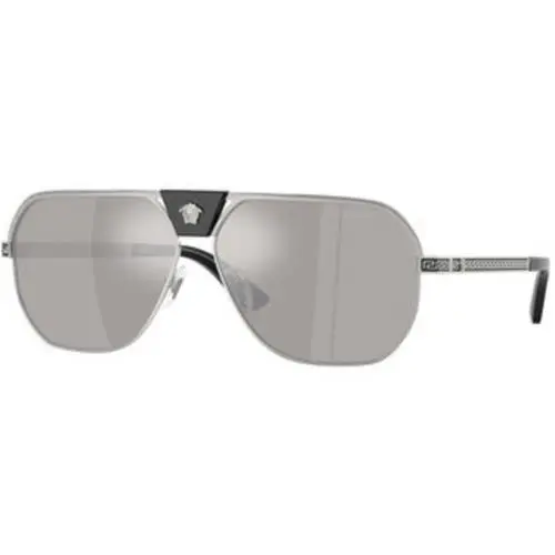 VE 2294 Silver / Light Grey Mirror 10006G Size 61 Sunglasses by Versace