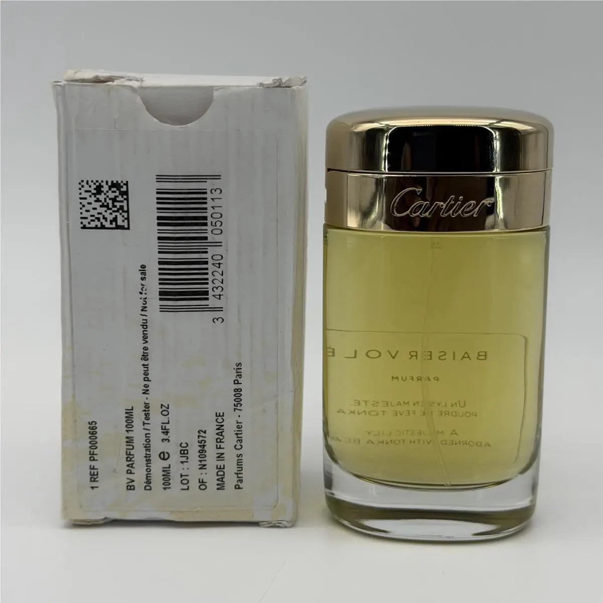Cartier Baiser Vole Parfum Vaporisateur Spray Tester 100 ml / 3.3 fl oz