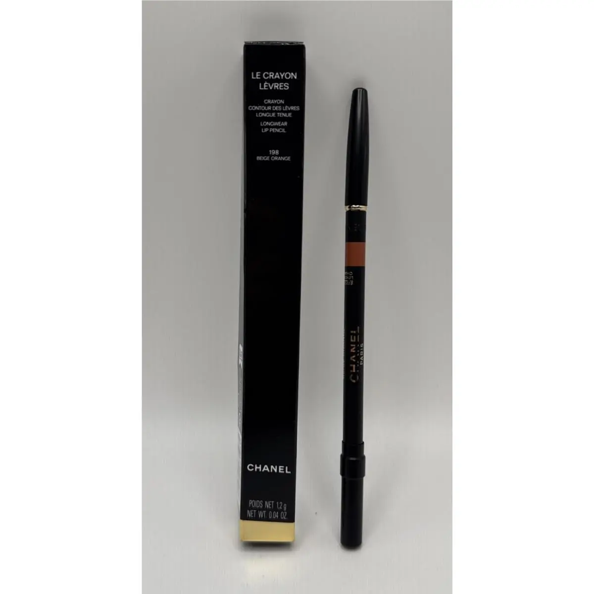 Chanel Le Crayon Levres Longwear Lip Pencil 198 Beige Orange 1.2g / .04 Oz