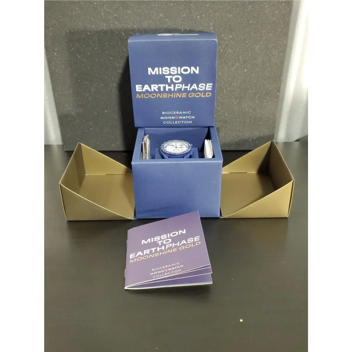 Omega x  Moonswatch Mission to Earthphase Moonshine Gold 42mm Blue by Swatch