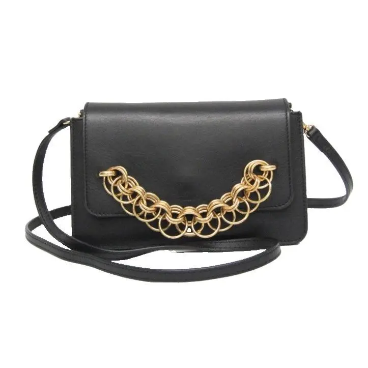 Chloe Drew Bijou Black Leather Gold Chain Crossbody Bag Gorgeous by Chloé