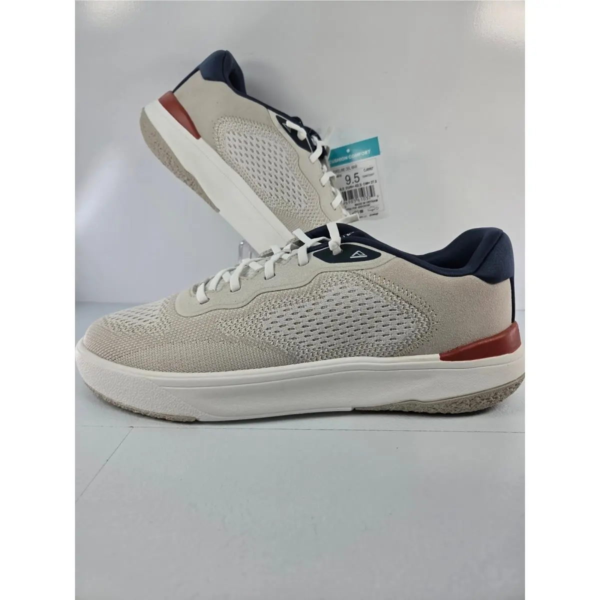 Reef Shoreline Del Mar Mens Sneakers Tan White Navy CJ8997 Size 9.5