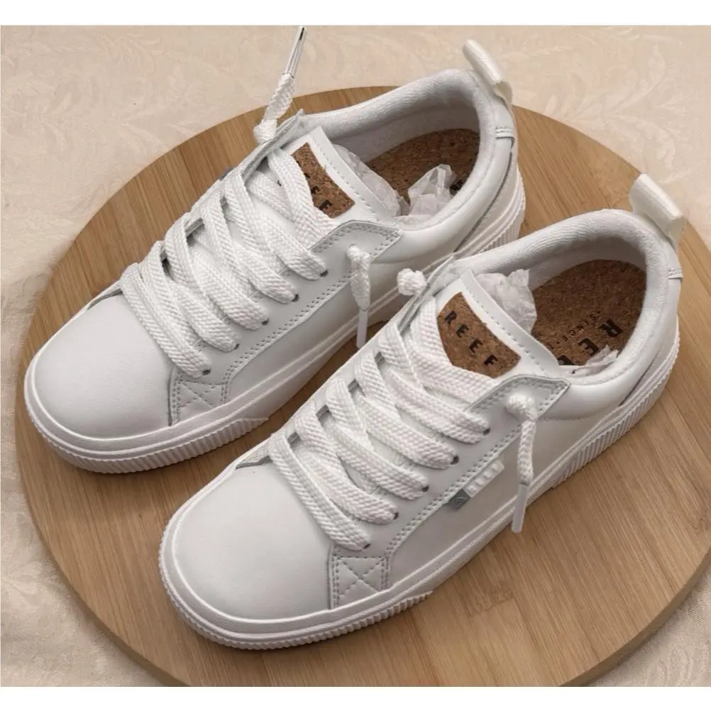 Reef Lay Day Dawn Women’s Sneakers Size 7 White Leather CJ5183