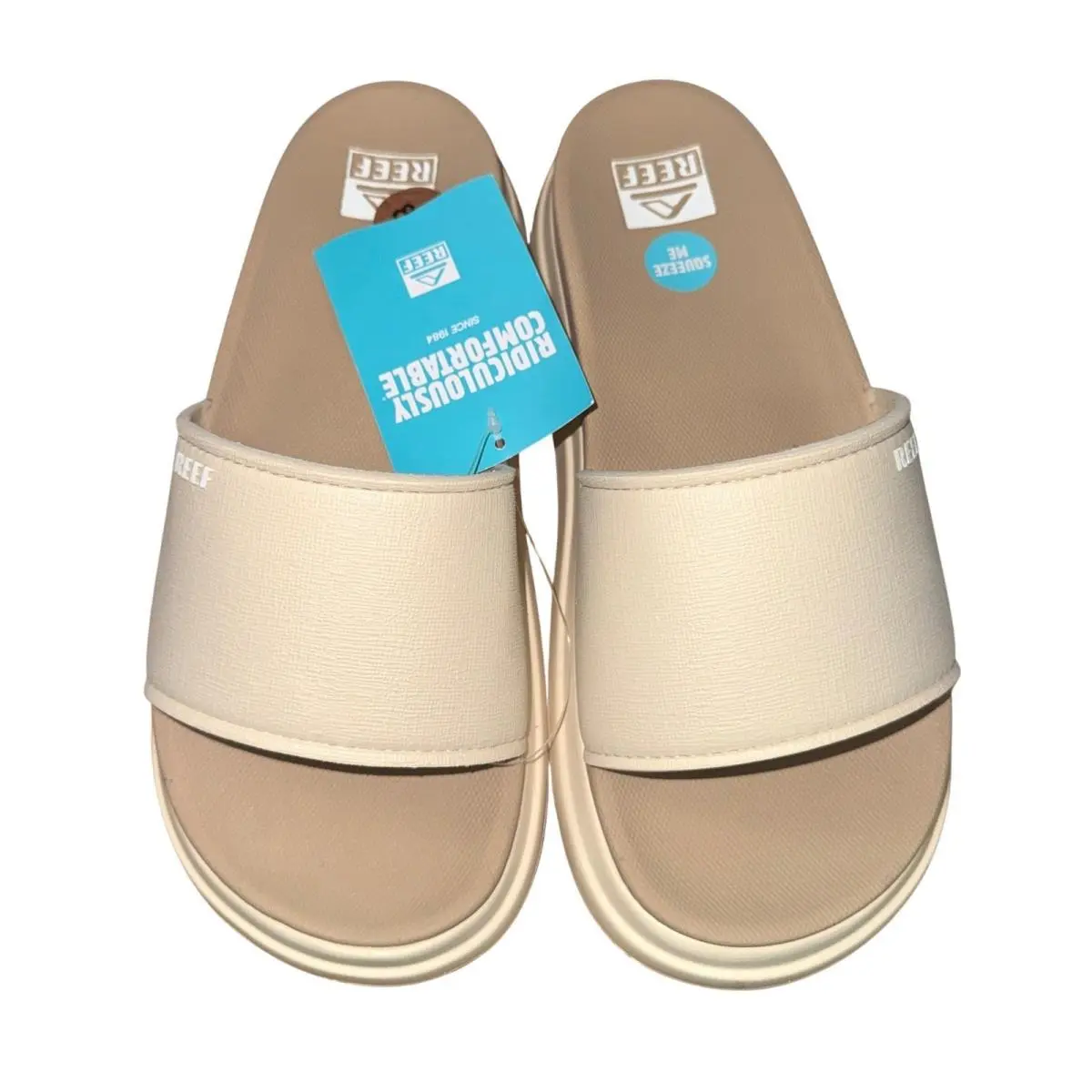 Reef Cushion Bondi Bay Womens 8 Platform Slides Vintage Oasis Cream CJ2687