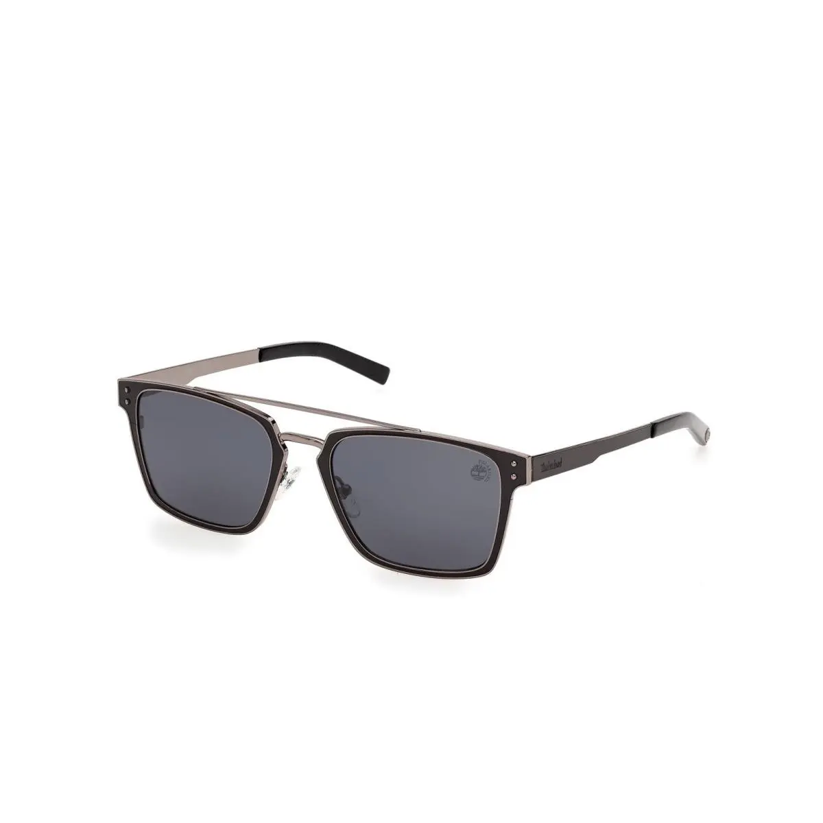 Men`s Square Polarized Sunglasses Matte Black Frame Smoke Lens by Timberland