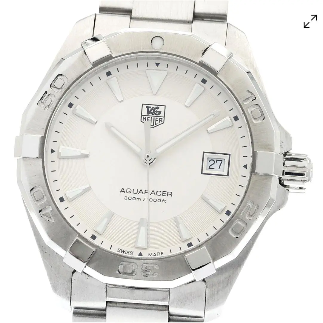 Aquaracer WAY1111.BA0928 White Dial Quartz Watch Box Papers by Tag Heuer