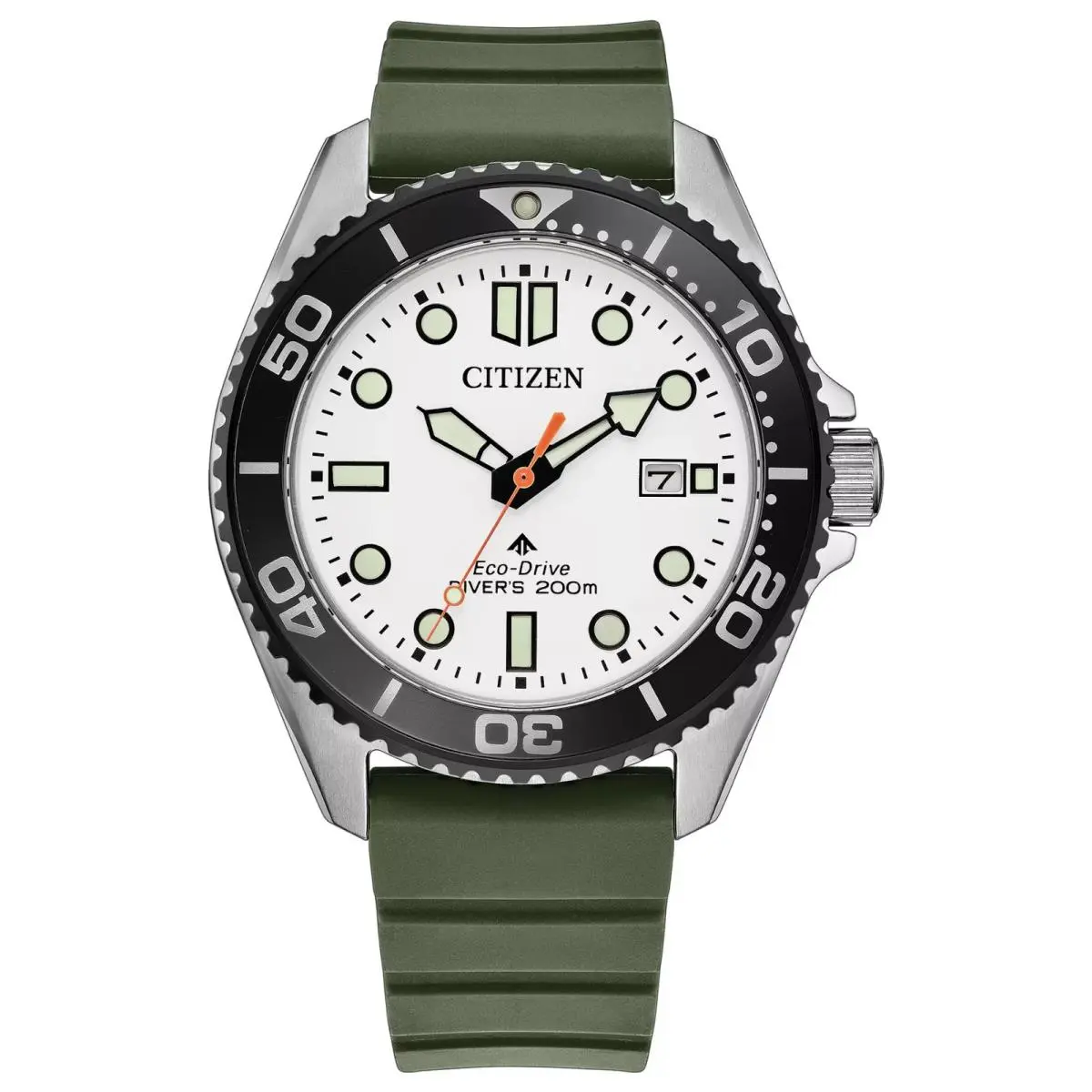 Men`s Promaster Sea Dive Green Strap Watch 40.6mm by Citizen