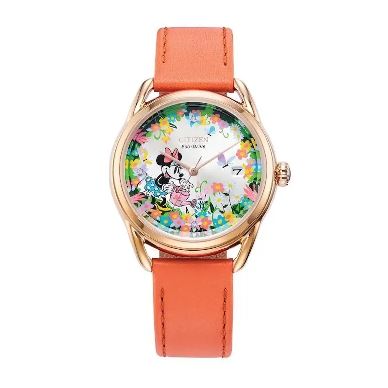 Eco-drive Gardening Minnie FE6087-04W Disney Diamond Dial Coral Leather by Citizen