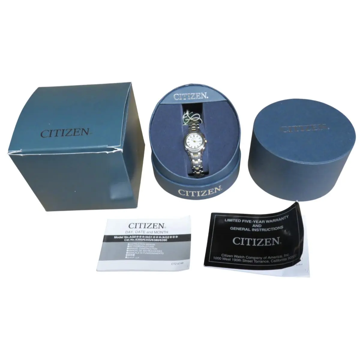 Eco-drive Two-tone Stainless Steel Date White Dial Watch AG Series by Citizen
