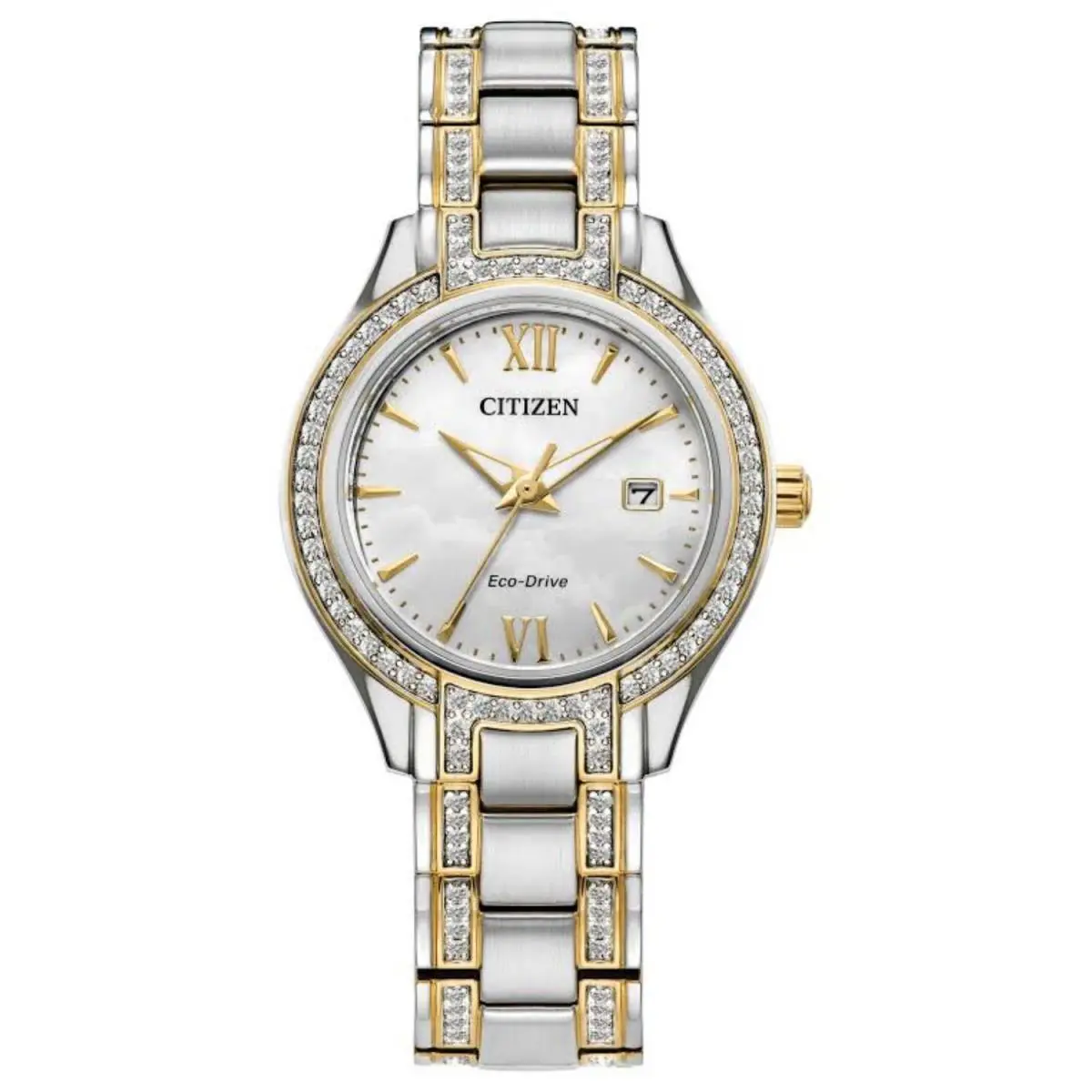Women`s Silhouette Crystal White Dial Watch - FE1234-50D by Citizen
