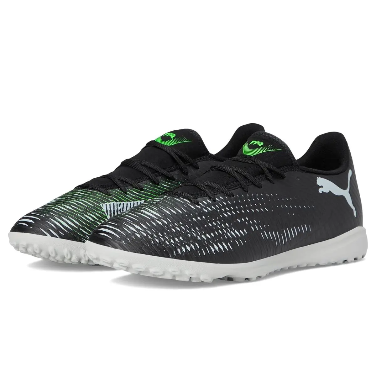 Men`s Sneakers Athletic Shoes  Future 8 Play Turf Trainer Soccer Cleats  Black-Cool Light Gray-Fluo Green by Puma