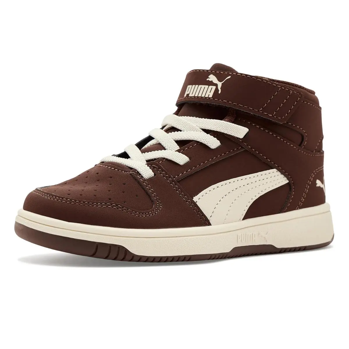 Unisex Kids Shoes Puma Kids Rebound Layup Mid Hook-and-loop Shoes Little Kid