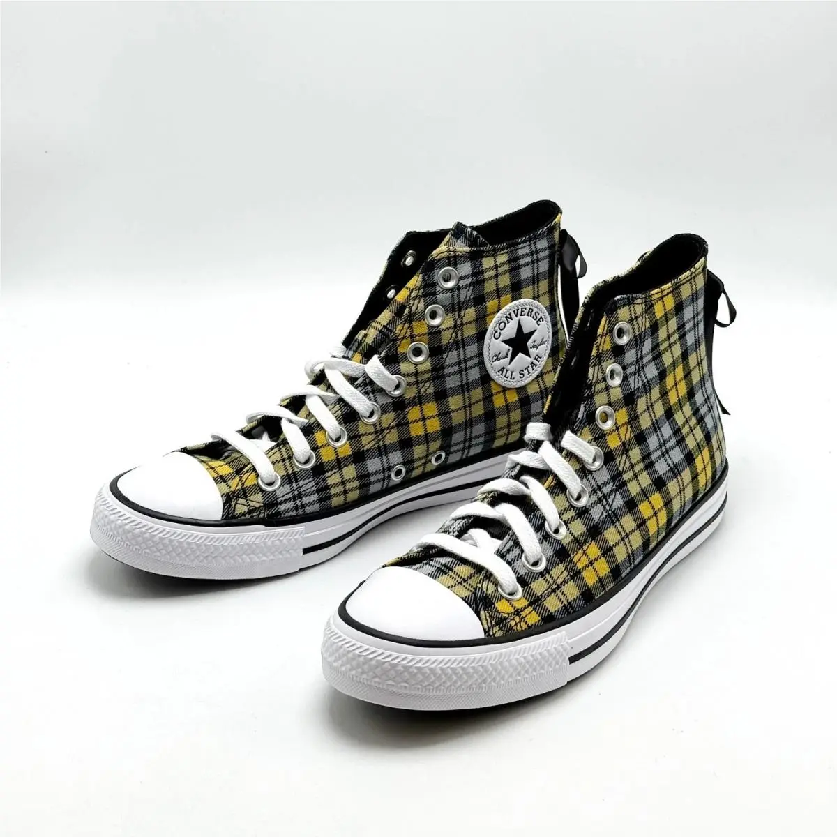 Converse shoes - Converse Chuck Taylor All Star Hi - A16518F - Yellow Plaid / Black / White 4