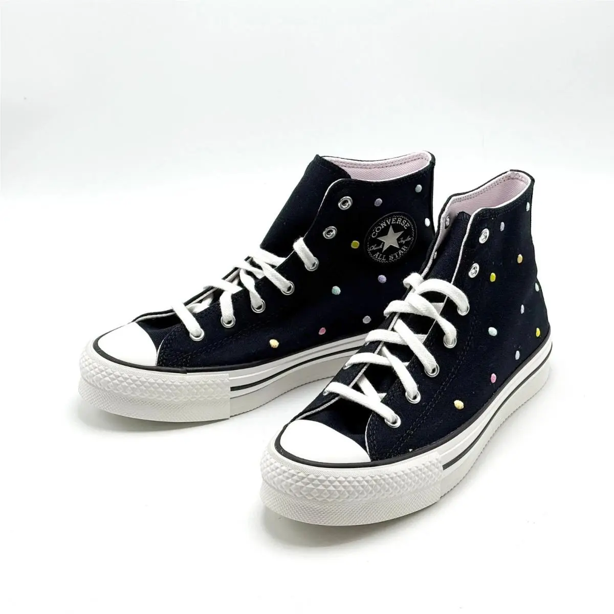 Converse shoes - Converse Chuck Taylor All Star EVA Lift - Black / Vintage White / Egret (Multi-Dot Embroidery) 4
