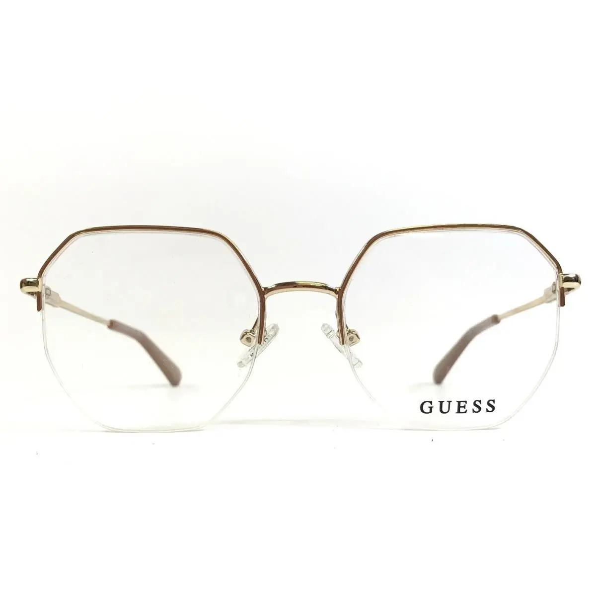 Eyeglasses Frames GU2935 033 Beige Monocolor Shiny Pink Gold 49-18-140 by Guess