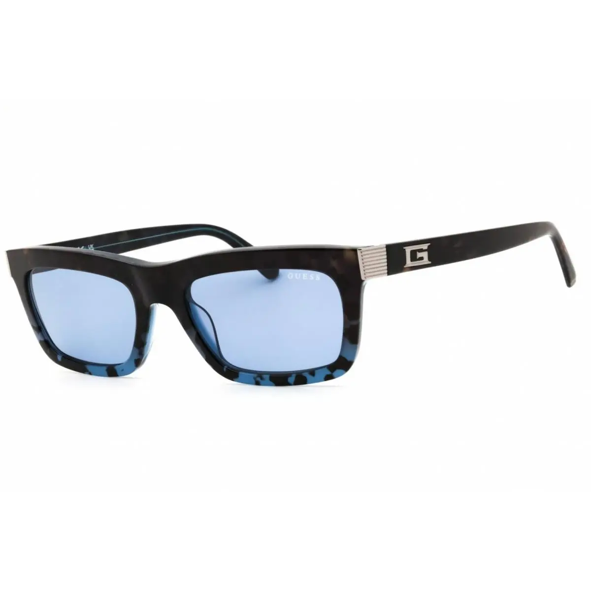 Men`s Sunglasses Blue/havana Acetate Rectangular Shape Frame GU00212 92V by Guess