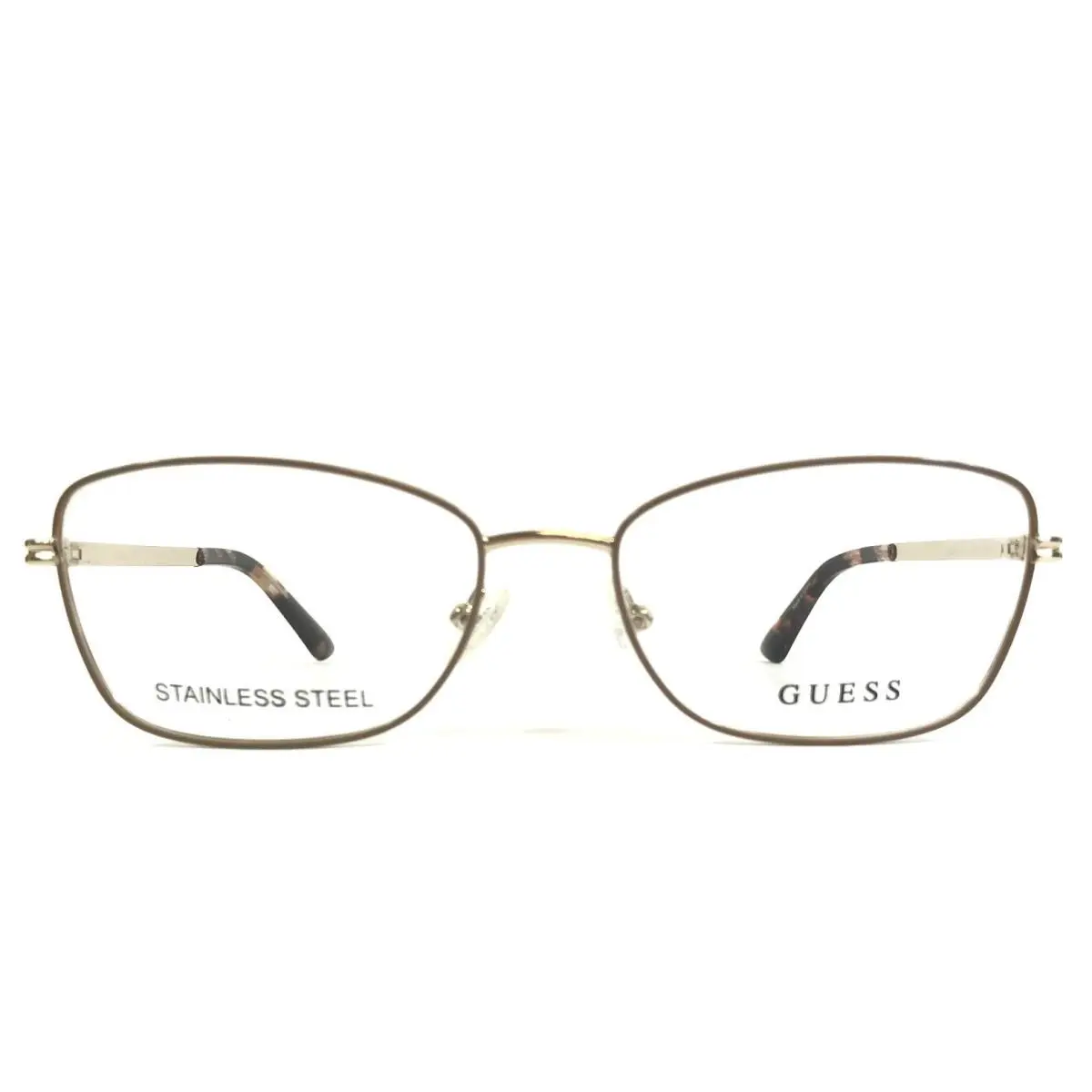 Eyeglasses Frames GU2940 057 Shiny Beige Pale Gold Cat Eye 54-17-140 by Guess