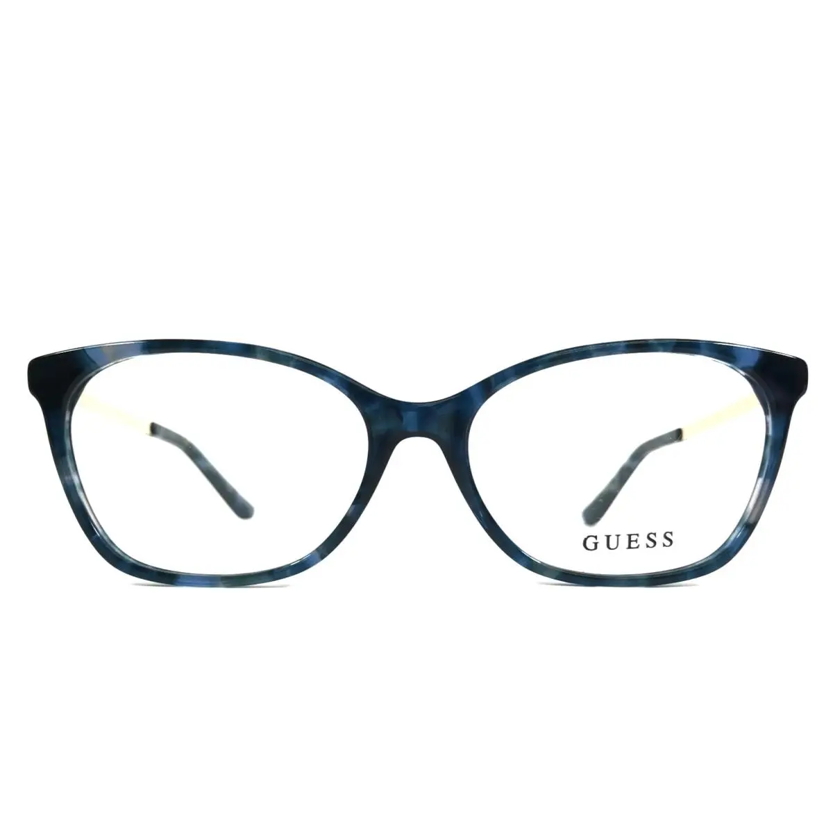 Eyeglasses Frames GU50194 092 Blue Havana Pale Gold Cat Eye 55-16-140 by Guess