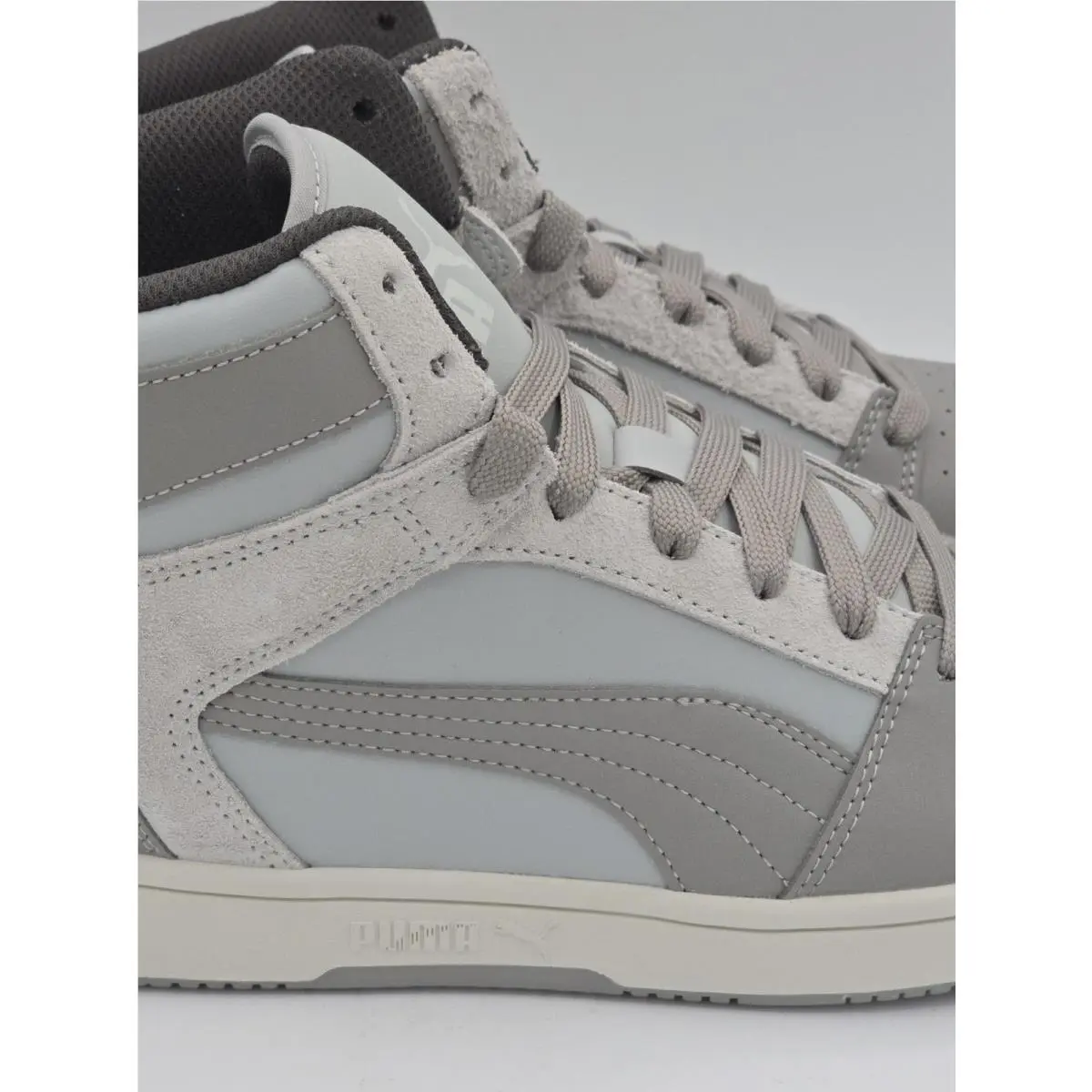 Puma shoes - Rebound LayUp Hi Timeless - Rebound LayUp Timeless - 401214 01 - Gray, White 1