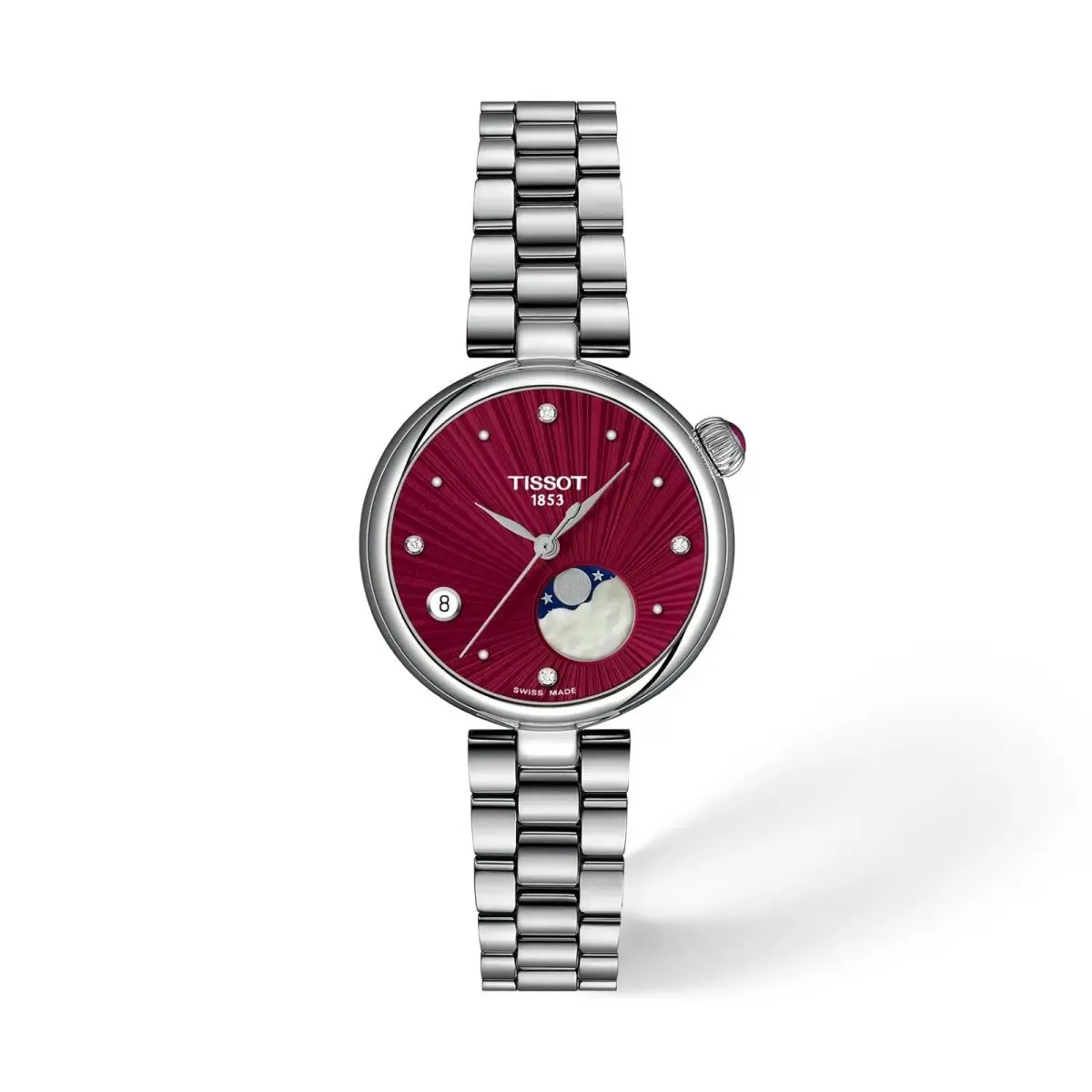 T152.223.11.426.00 Desir 29.6 mm Red Dial Moonphase Quartz Women`s Watch by Tissot