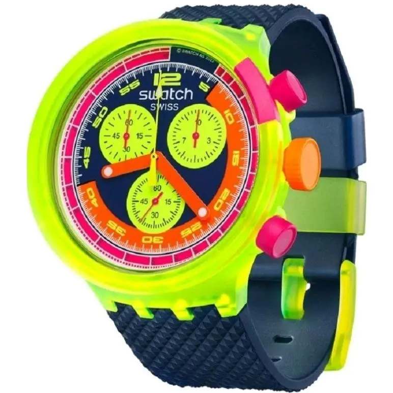 Neon TO The Max Retro 90`s Chrono Watch 47mm SB06J100 by Swatch