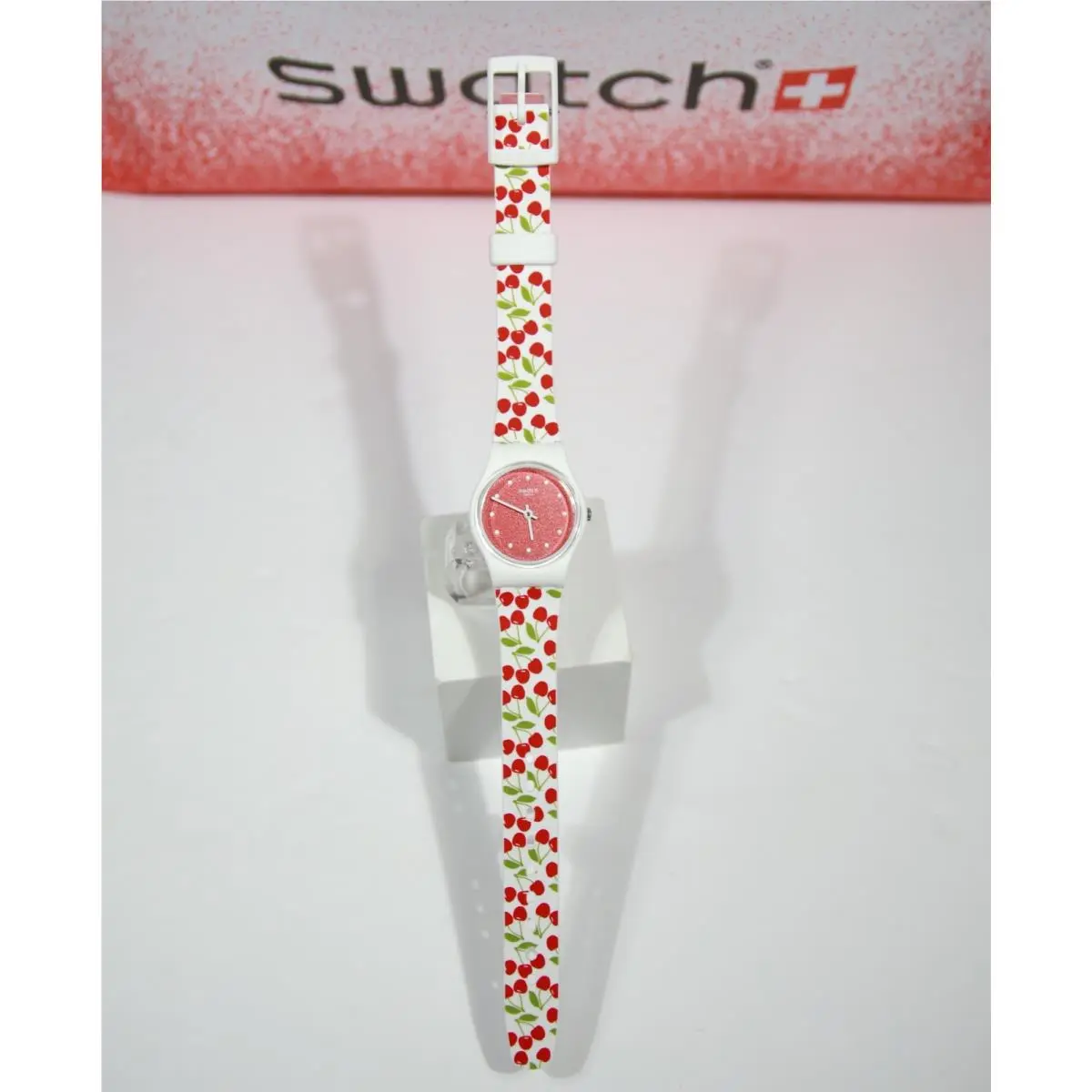Swiss Originals Quartz Cerise Moi LW167 25MM Red Cherries White by Swatch