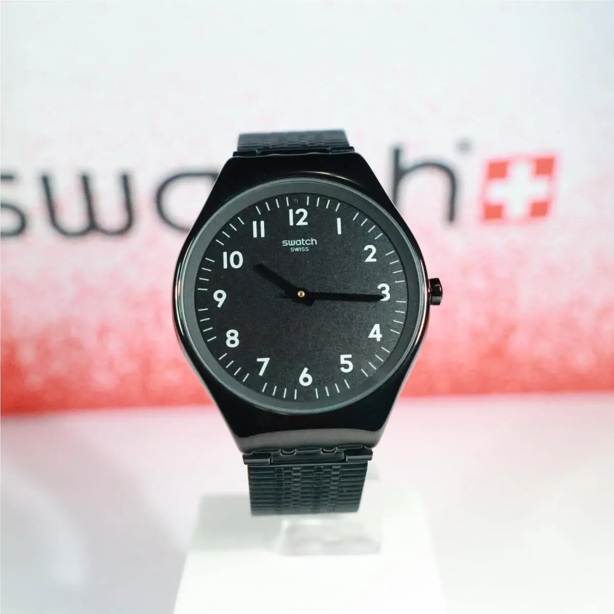 Swiss  Skincoal SYXB100GG 38MM Black Silver Grey Stainless Steel by Swatch