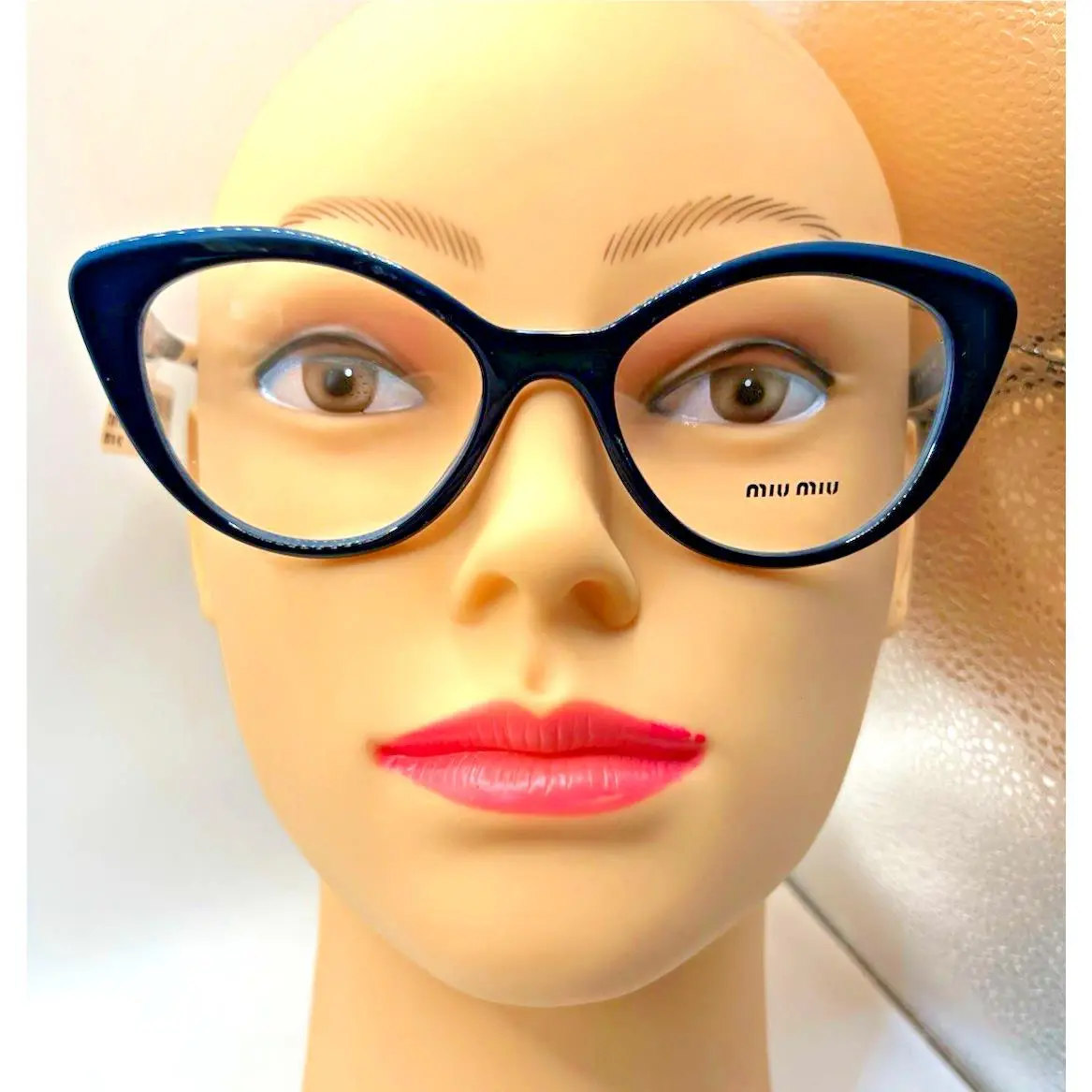 Vmu 01R TMY-101 Blue Women`s Cat Eye Eyeglasses Frames 52-18-140 by Miu Miu