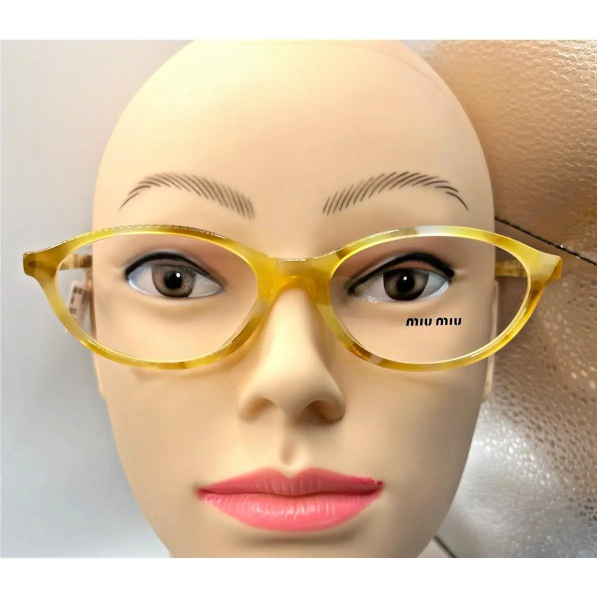 Vmu 09X Women`s Cat Eye Full Rim Yellow Plastic Eyeglasses 54-17-140 by Miu Miu