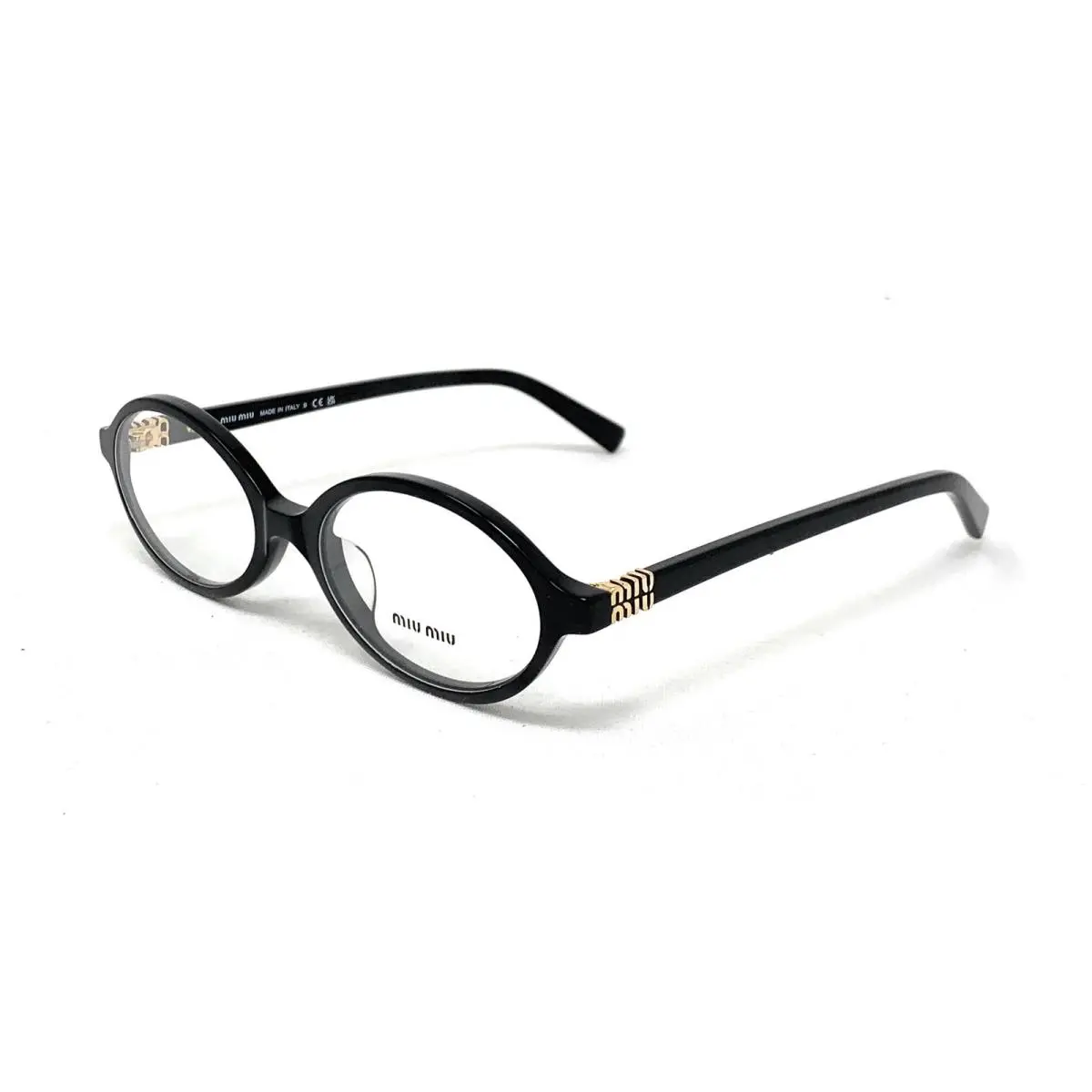 MU 01XV 1AB101 Black Oval Women`s Eyeglass Frames 50-18-140 by Miu Miu