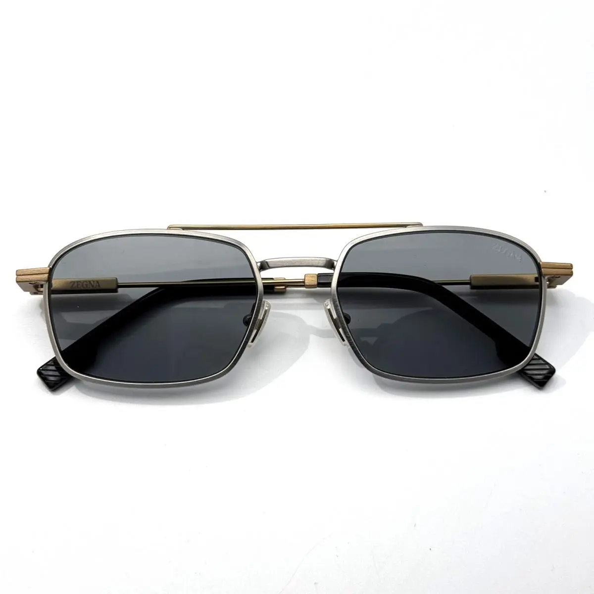 Sunglasses EZ0298 15A Ruthenium Rectangle Smoke Lens 54-19-145 by Ermenegildo Zegna