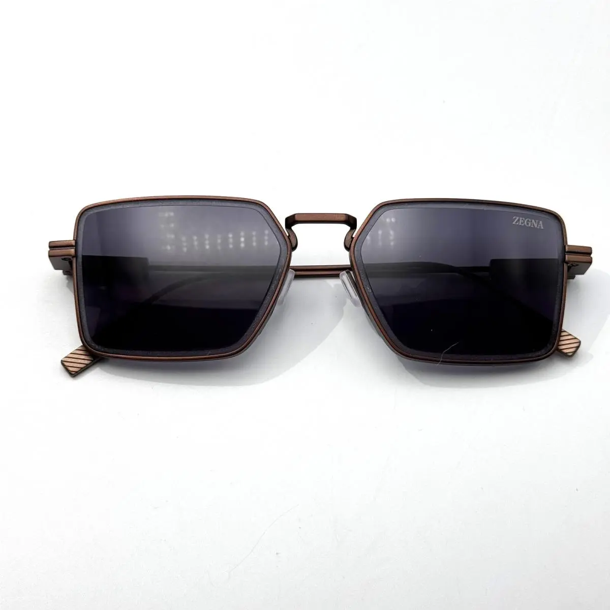 Sunglasses EZ0243 38A Dark Bronze Frame Gray Lens 56-16-145 by Ermenegildo Zegna