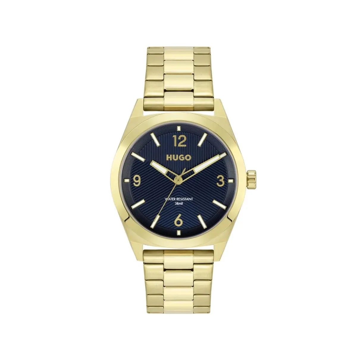 Make 1530252 Blue Dial Gold Stainless Steel Bracelet 42MM Mens Watch by Hugo Boss
