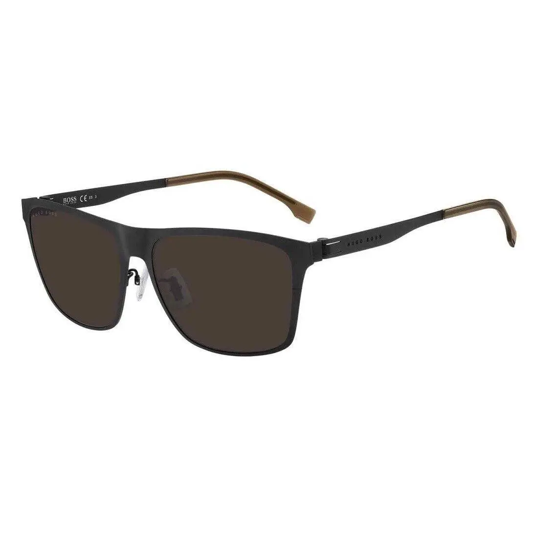 Boss 1410/F/S 003/70 Matte Black/brown/brown 60-16-145 Sunglasses by Hugo Boss